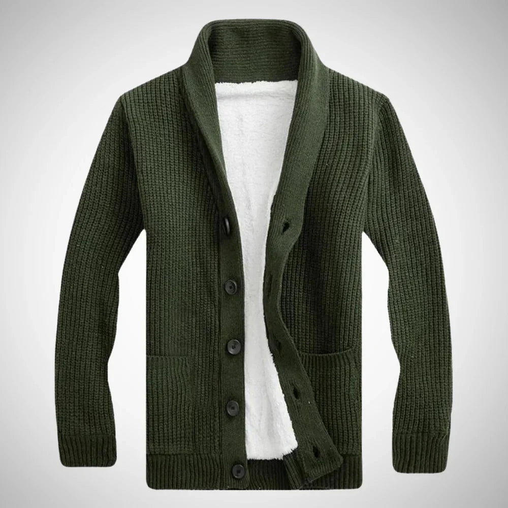 Cardigan Uomo in Pile Stile Vintage Regular Fit - Vesarelli