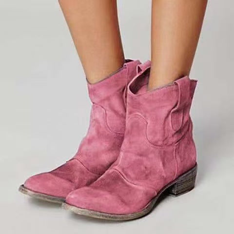 Nubri | Eleganti Stivaletti Donna in Pelle Scamosciata con Tacco Larghezza Stabilità 7