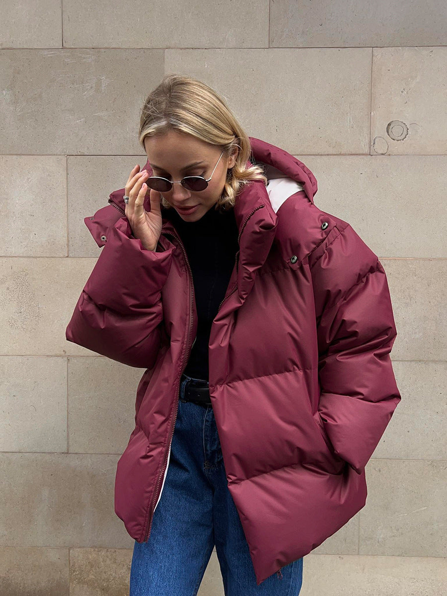 Giacca Trapuntata Donna con Cappuccio Invernale Elegante
