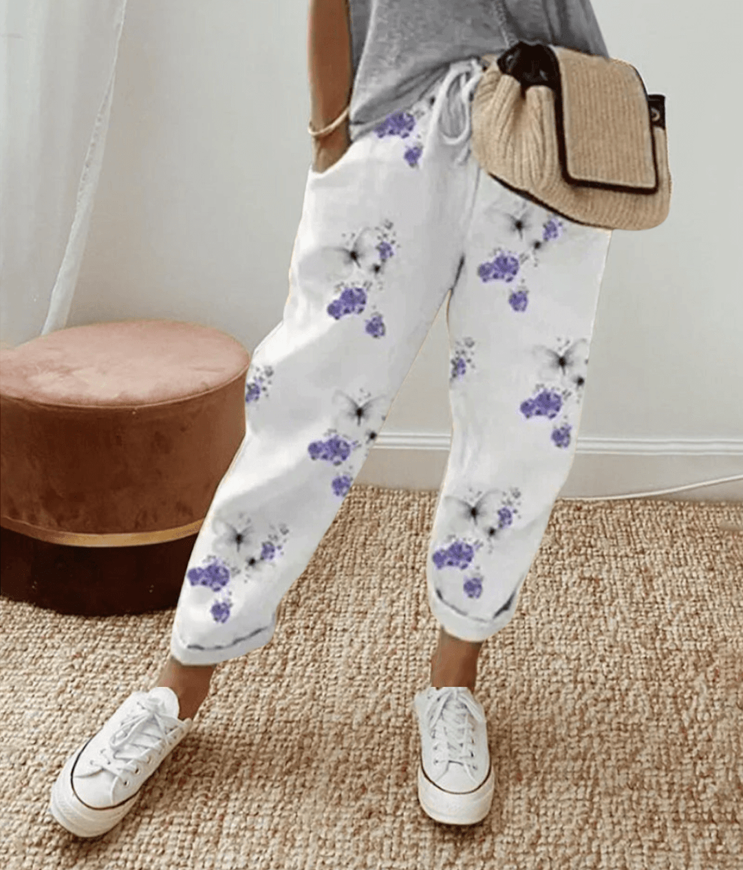 Pantaloni Donna in Lino Leggero Vestibilità Aderente
