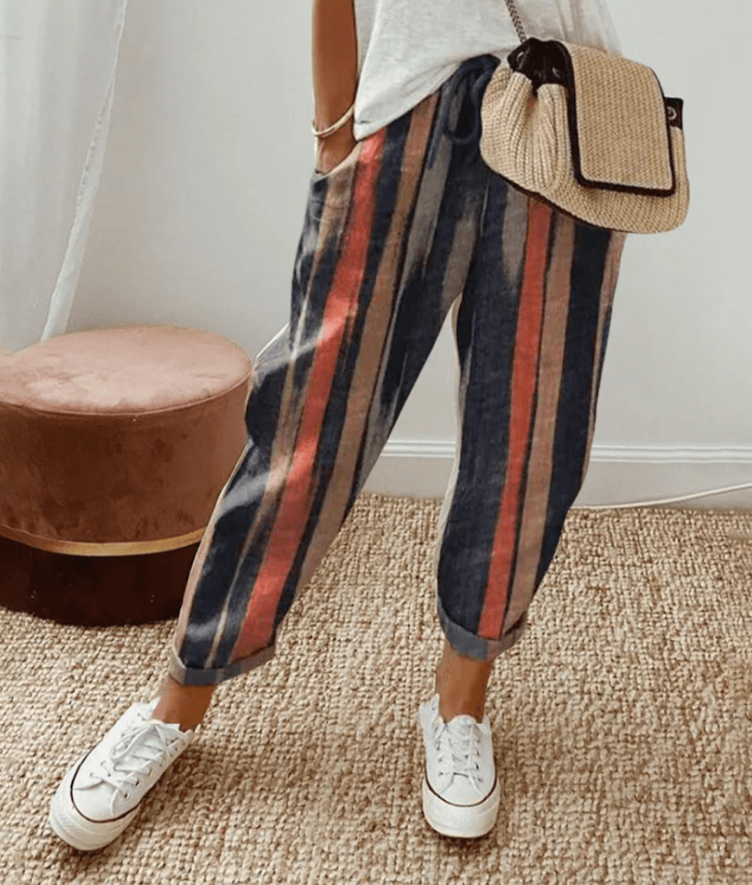 Pantaloni Donna in Lino Leggero Vestibilità Aderente