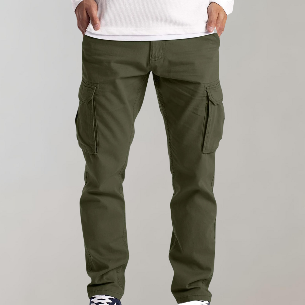 Pantaloni Cargo Uomo Tessuto Robusto Vestibilità Regular - Vesarelli