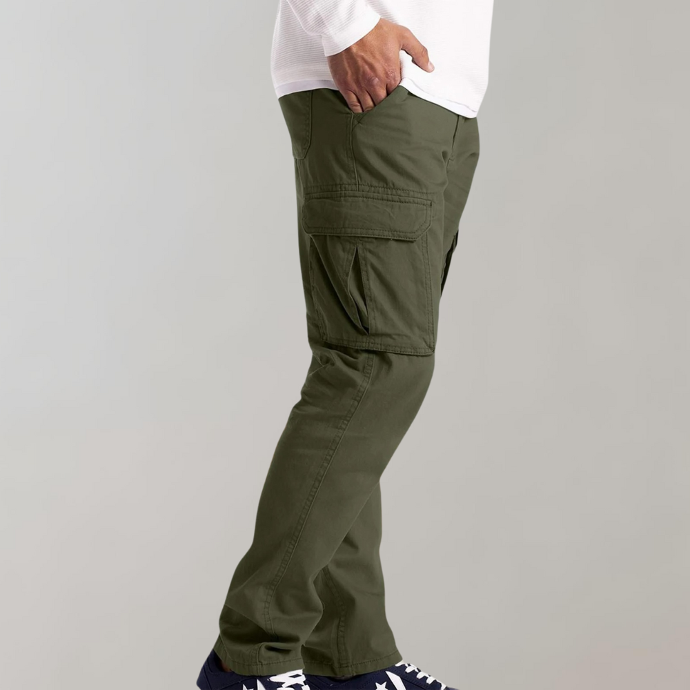 Pantaloni Cargo Uomo Tessuto Robusto Vestibilità Regular