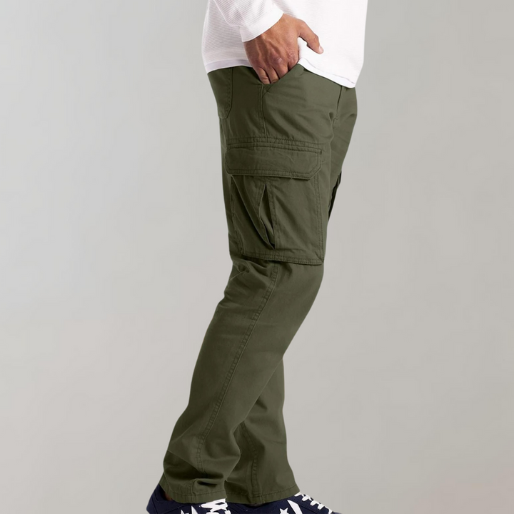 Pantaloni Cargo Uomo Tessuto Robusto Vestibilità Regular