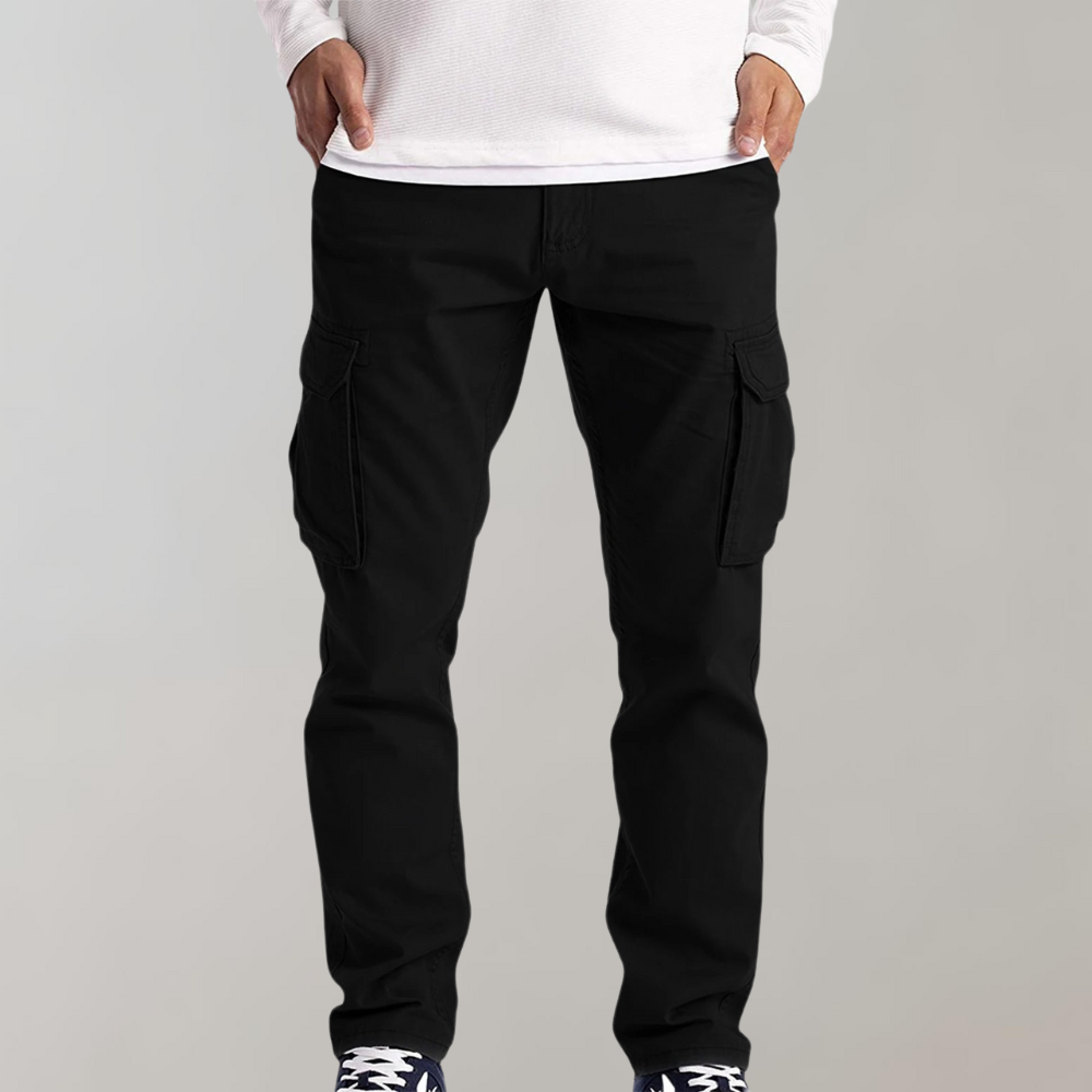 Pantaloni Cargo Uomo Tessuto Robusto Vestibilità Regular