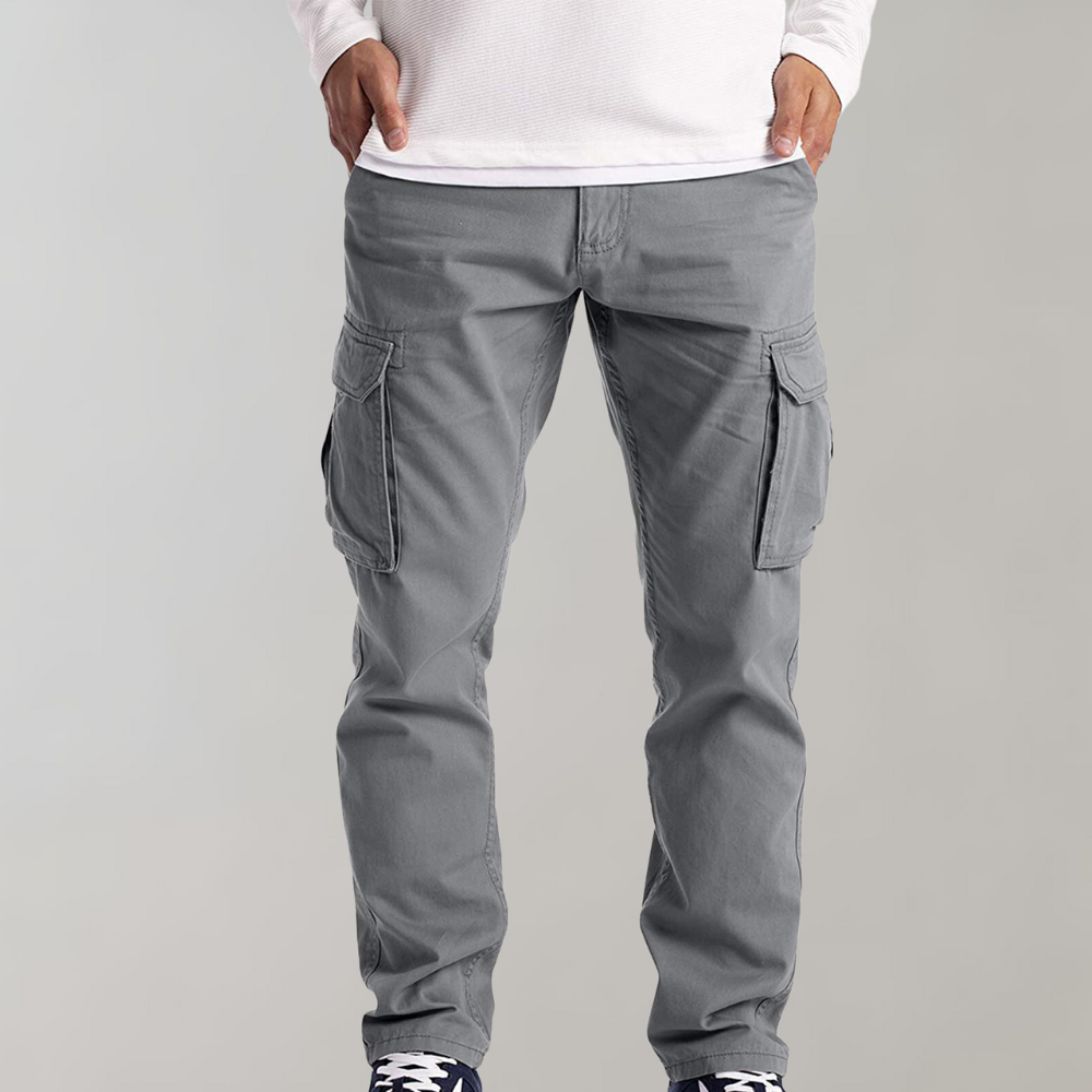 Pantaloni Cargo Uomo Tessuto Robusto Vestibilità Regular