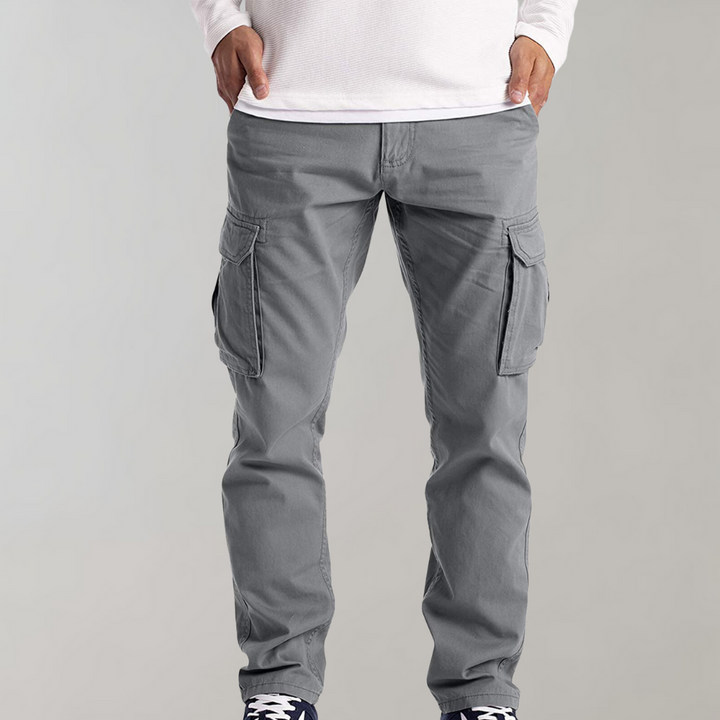 Pantaloni Cargo Uomo Tessuto Robusto Vestibilità Regular