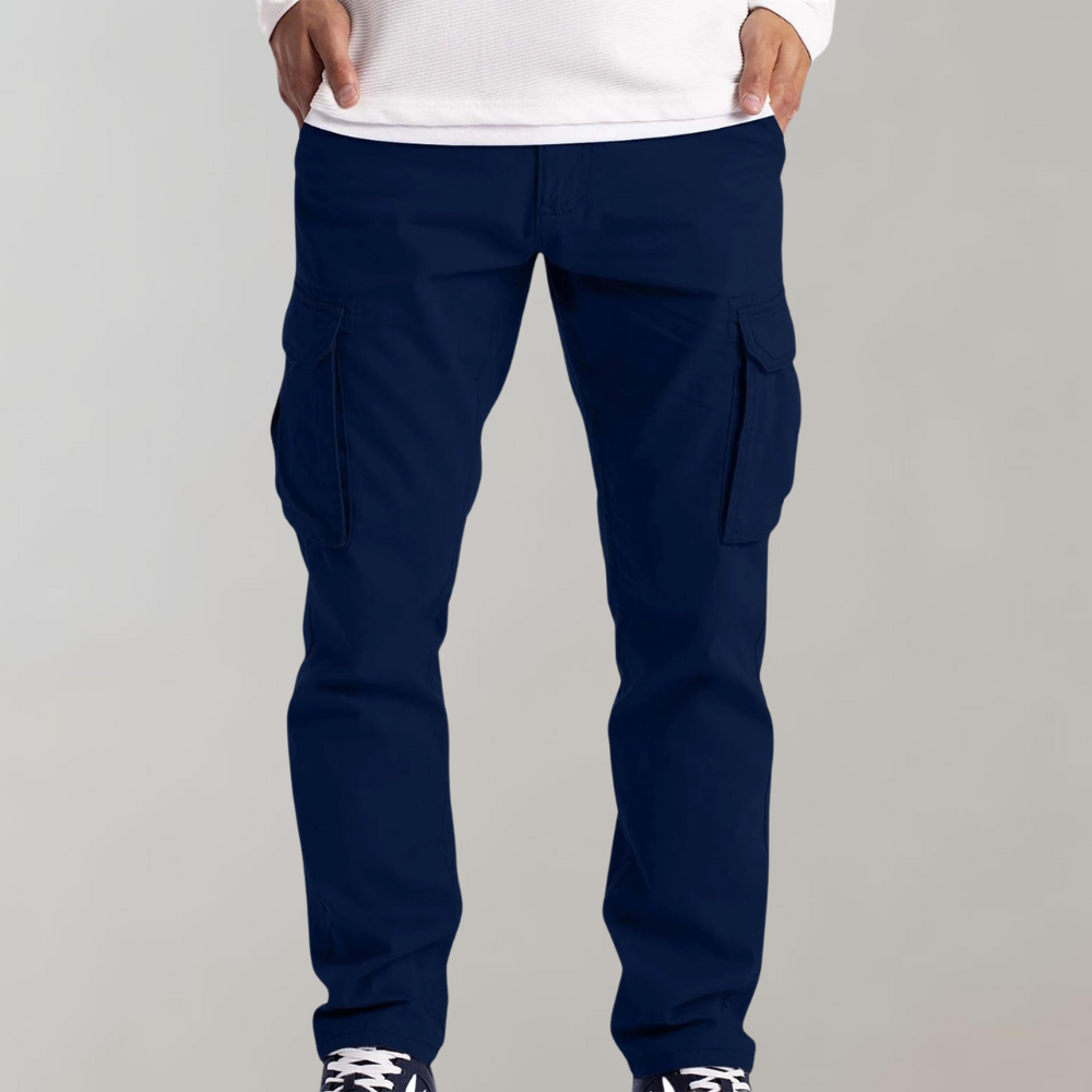Pantaloni Cargo Uomo Tessuto Robusto Vestibilità Regular
