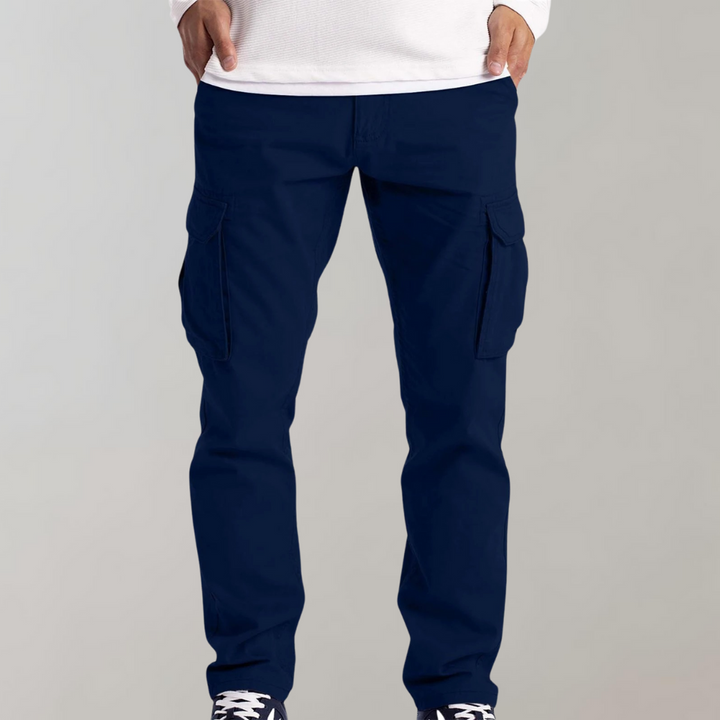 Pantaloni Cargo Uomo Tessuto Robusto Vestibilità Regular