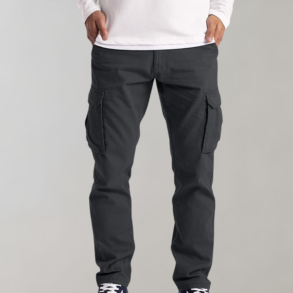 Pantaloni Cargo Uomo Tessuto Robusto Vestibilità Regular