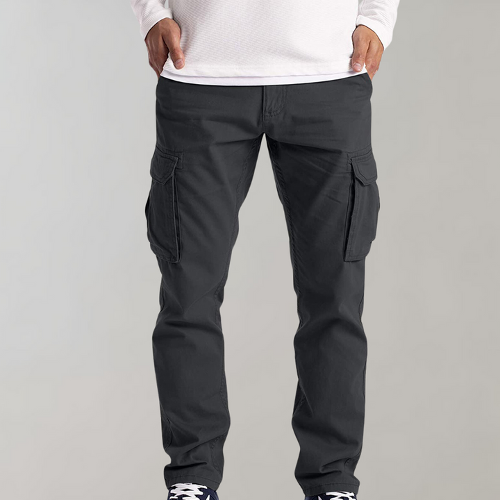 Pantaloni Cargo Uomo Tessuto Robusto Vestibilità Regular