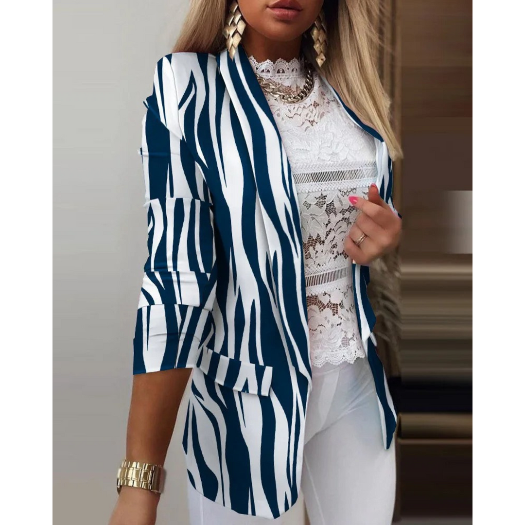 Blazer Donna Estivo Stampato Vestibilità Classica - Vesarelli