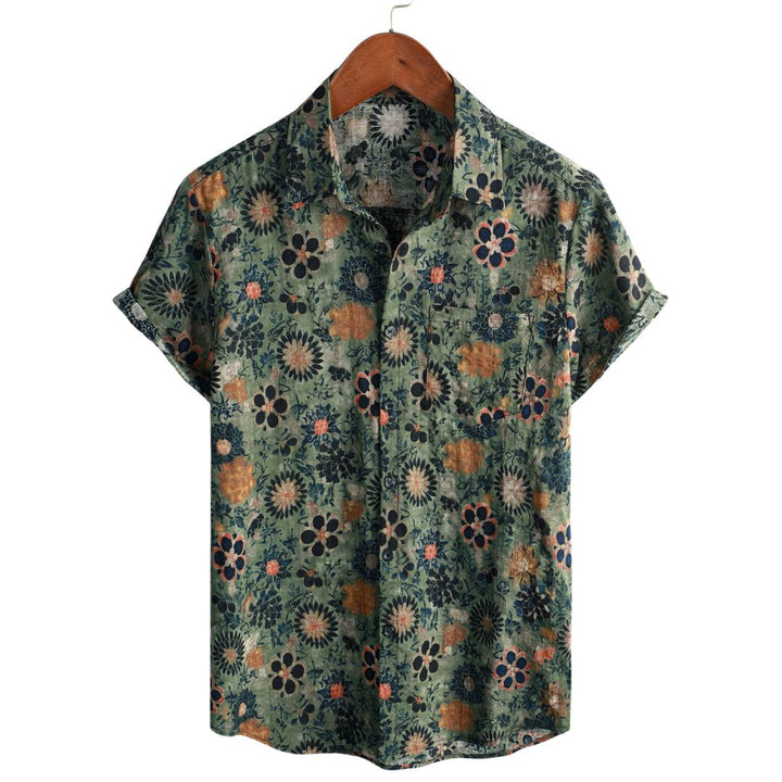 Camicia Uomo Cotone Maniche Corte Stile Hawaiano - Vesarelli
