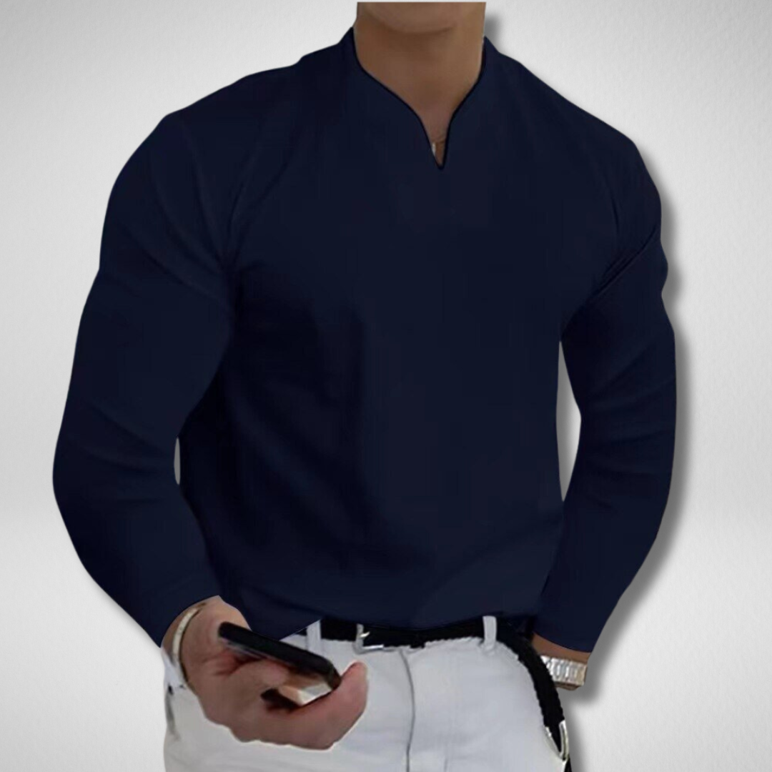 Camicia Uomo Senza Bottoni Tessuto Traspirante Morbido