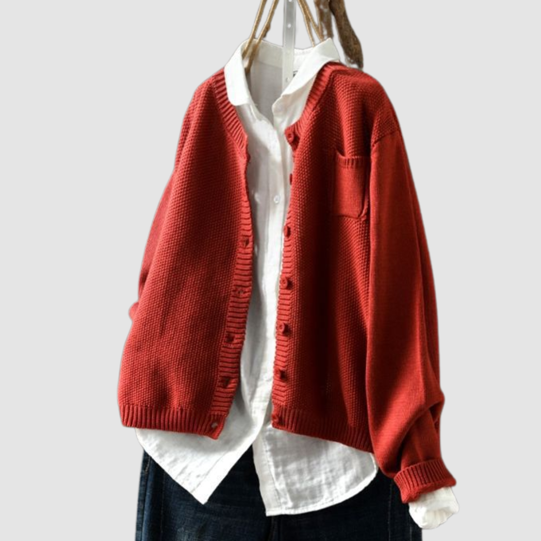 Gilet Donna in Maglia a Coste Vestibilità Comoda