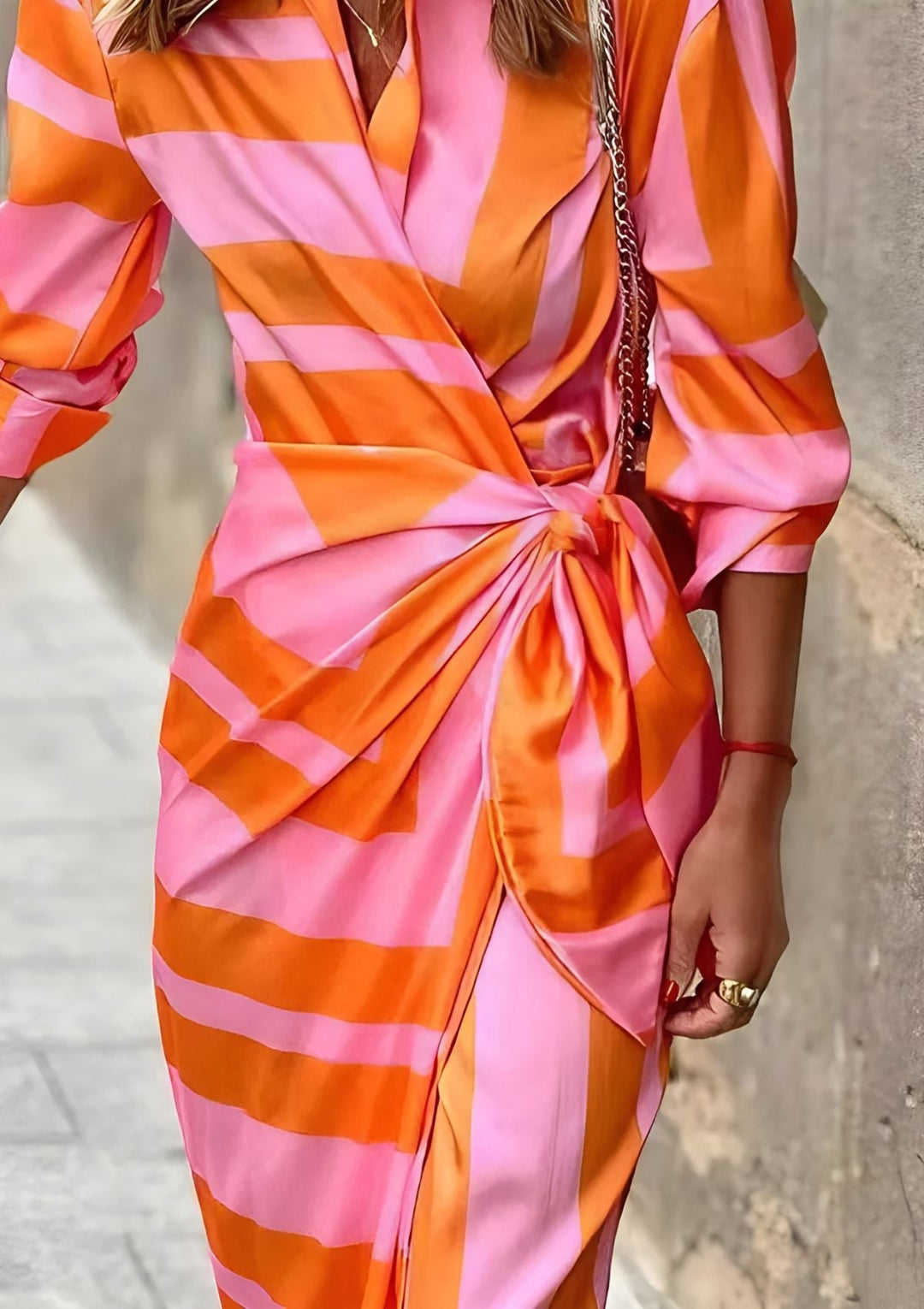 Abito Camicia Donna Stampato Aderente