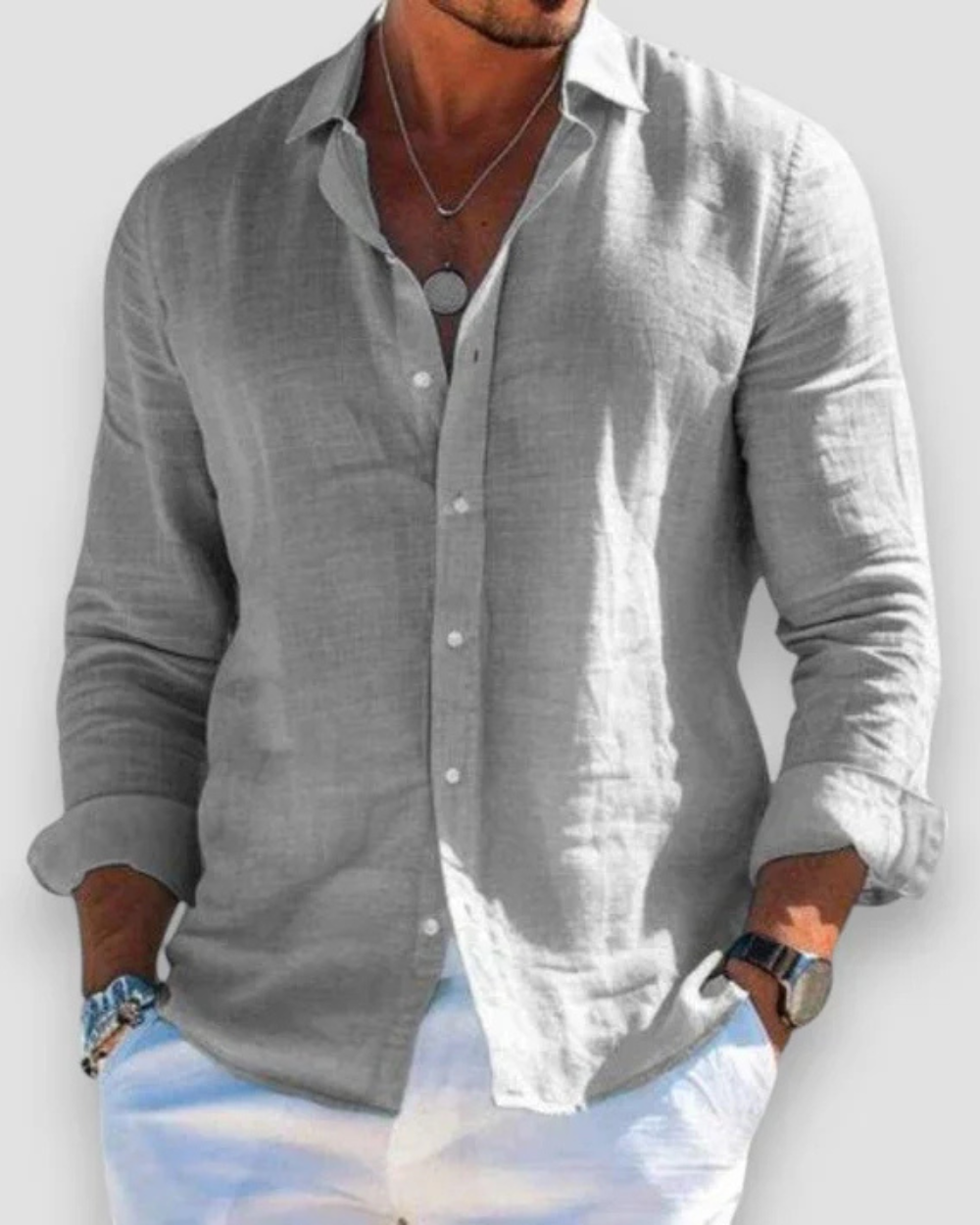 Camicia Uomo Casual in Lino Leggera e Versatile