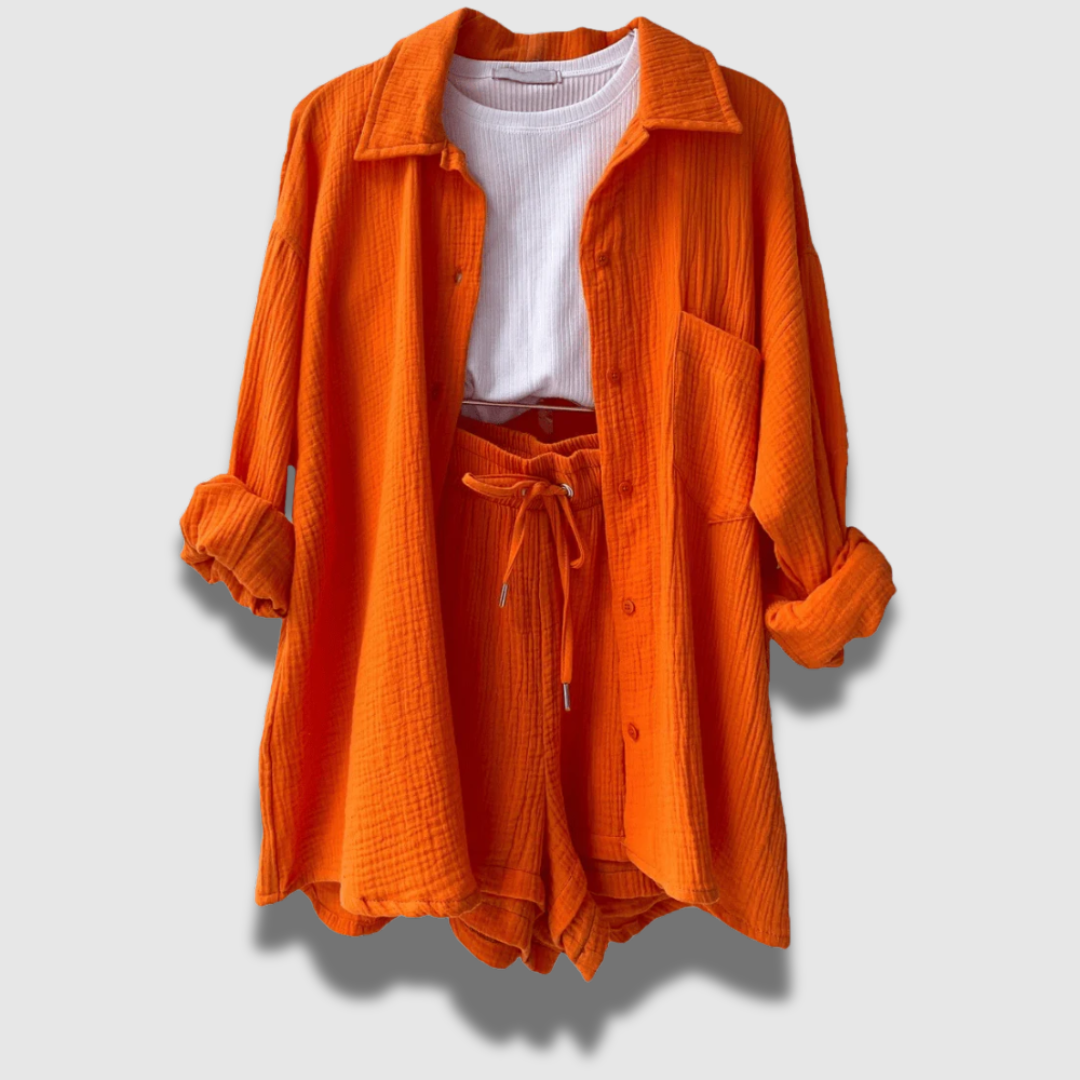 Set Due Pezzi Donna Leggero Estivo Stile Raffinato
