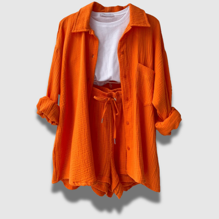 Set Due Pezzi Donna Leggero Estivo Stile Raffinato
