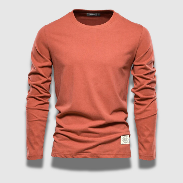 Maglietta Uomo Maniche Lunghe Elegante Casual Slim Fit