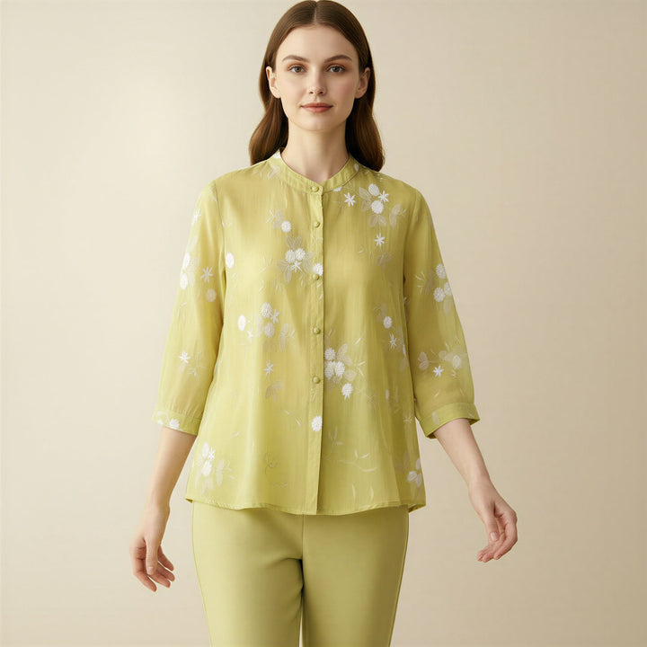 Oriana | Top in Organza Ricamato Floreale 7