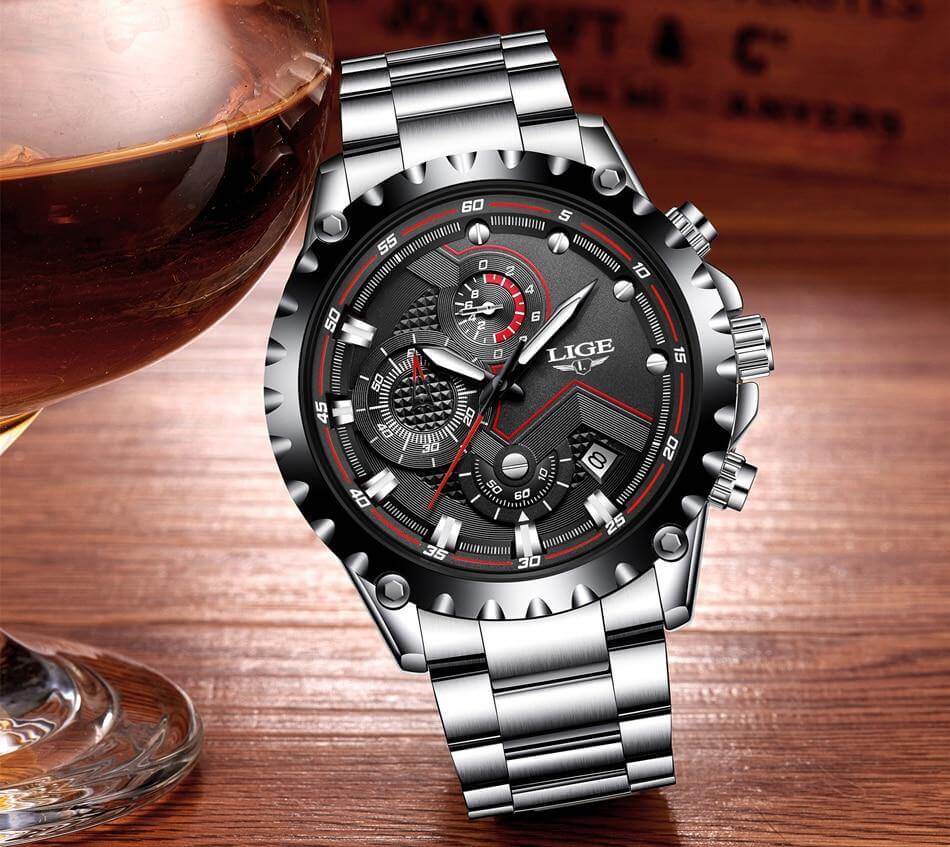 Orologio militare da uomo in acciaio 4