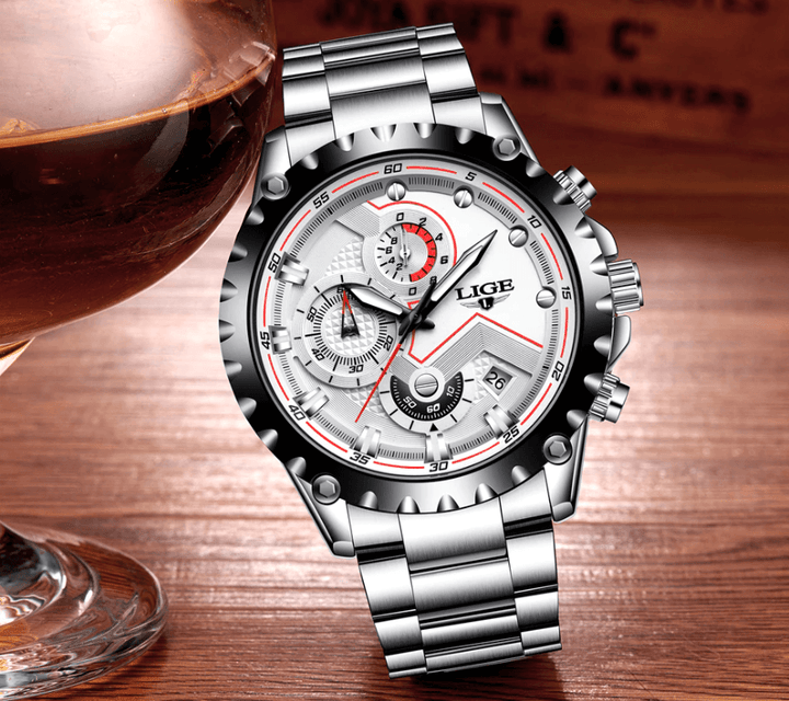 Orologio militare da uomo in acciaio 8