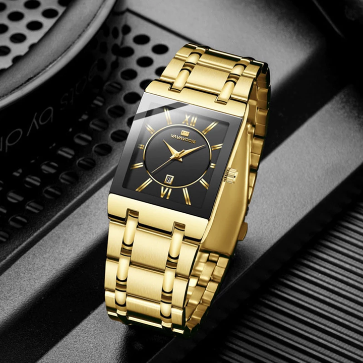 Orologio Unisex Quadrato Cassa Acciaio Design Moderno - Vesarelli
