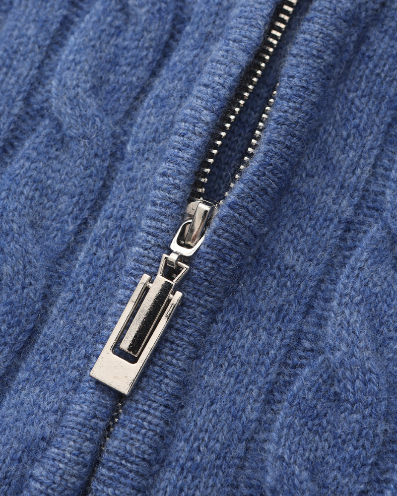 Maglione Uomo in Cashmere Mezza Zip Vestibilità Comfort