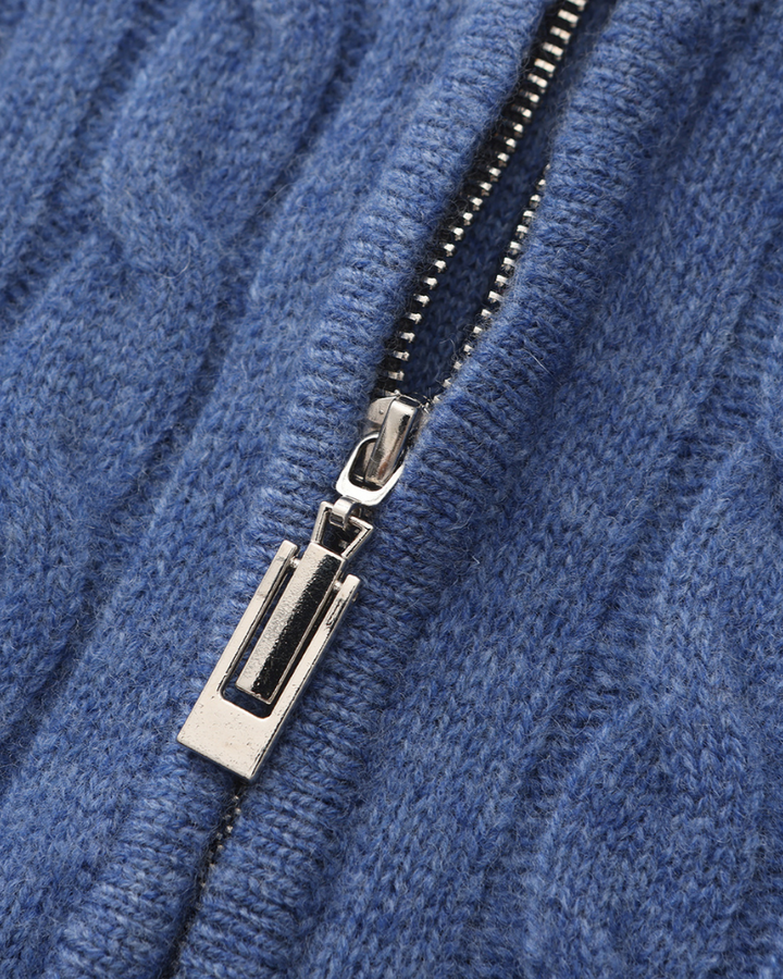 Maglione Uomo in Cashmere Mezza Zip Vestibilità Comfort