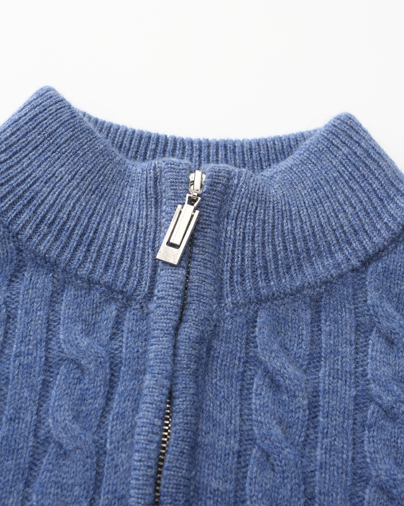 Maglione Uomo in Cashmere Mezza Zip Vestibilità Comfort