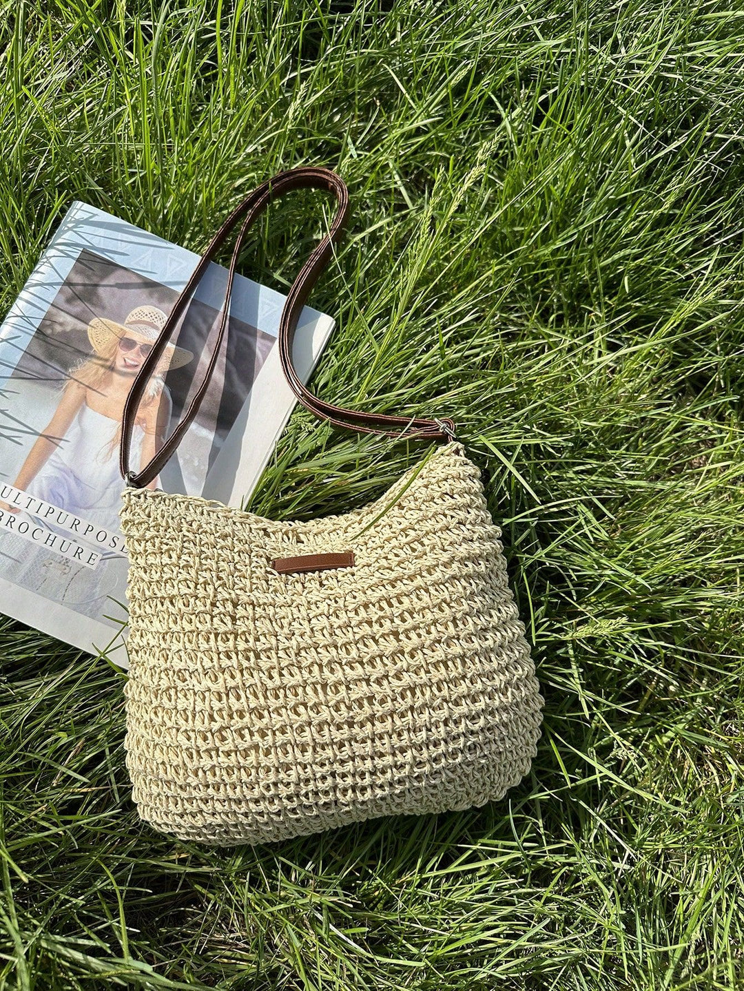 Borsa Tracolla Donna in Paglia Intrecciata Fatto a Mano Casual