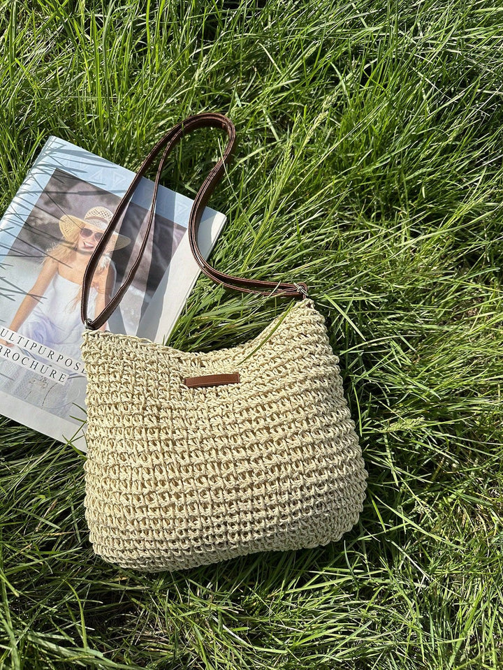 Borsa Tracolla Donna in Paglia Intrecciata Fatto a Mano Casual