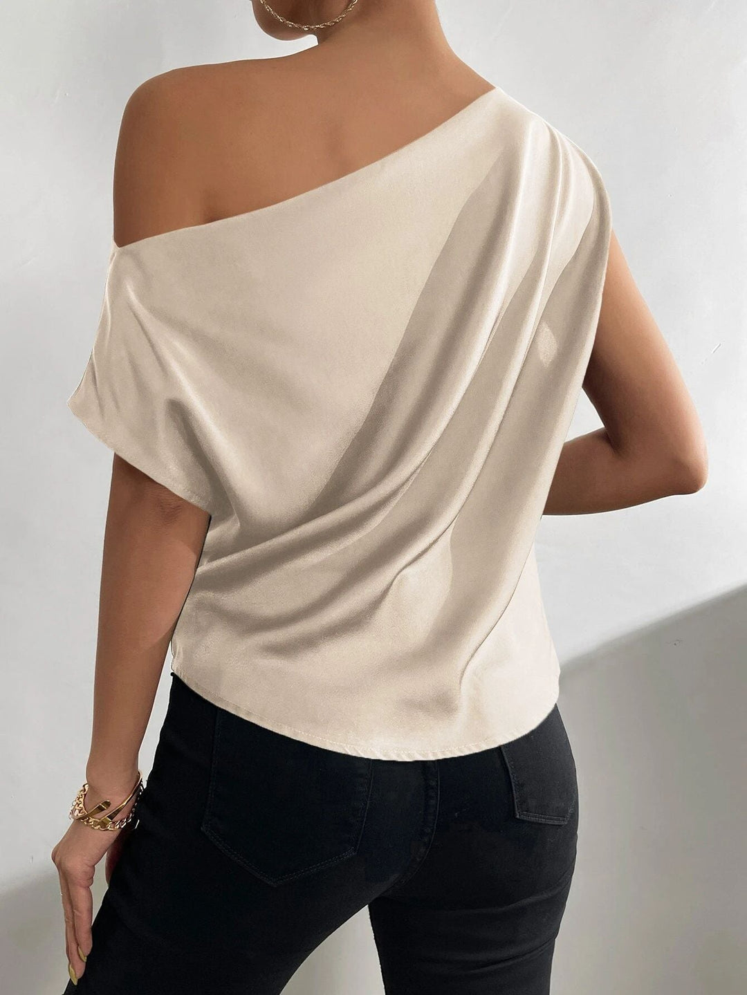 Donna Monospalla Asimmetrico Scollo Elegante Moderno
