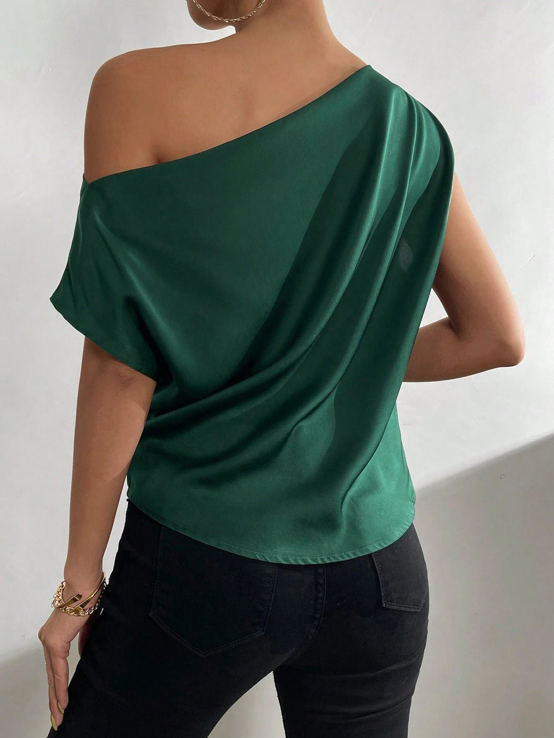 Donna Monospalla Asimmetrico Scollo Elegante Moderno