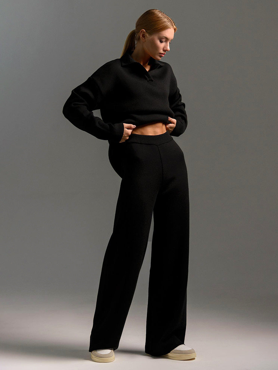 Completo Casa Donna Maglia con Maglione Oversize Colletto e Pantaloni