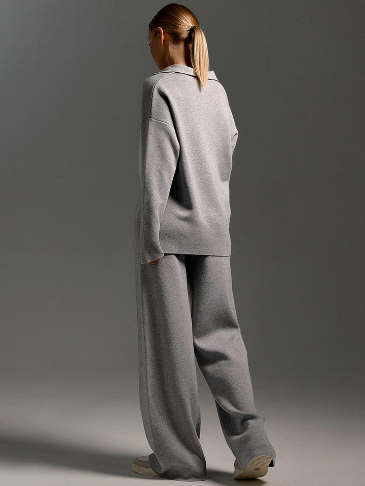 Completo Casa Donna Maglia con Maglione Oversize Colletto e Pantaloni