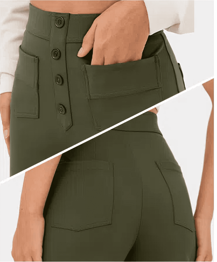 Pantaloni Donna Vita Alta Taglio Regular