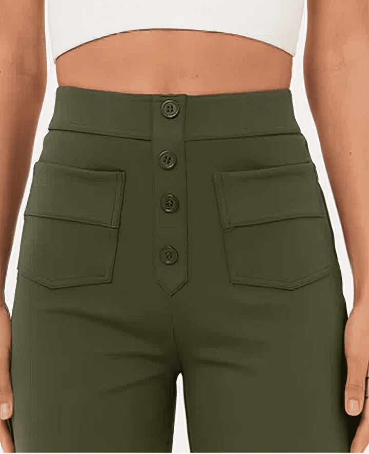 Pantaloni Donna Vita Alta Taglio Regular