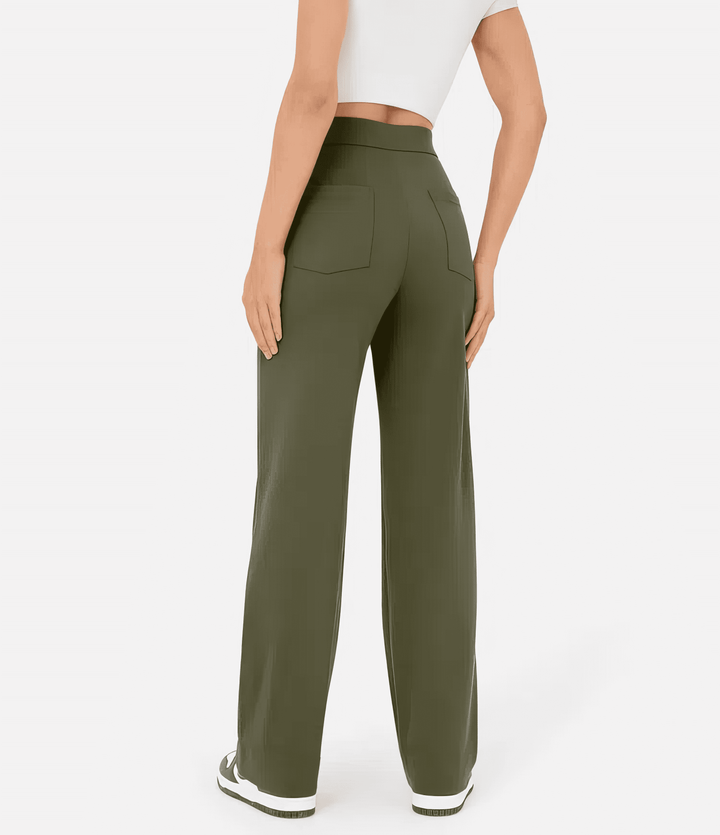 Pantaloni Donna Vita Alta Taglio Regular
