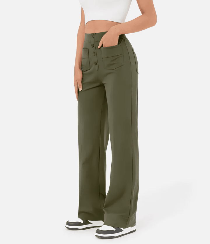 Pantaloni Donna Vita Alta Taglio Regular