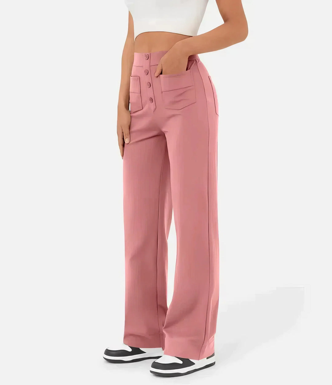 Pantaloni Donna Vita Alta Taglio Regular