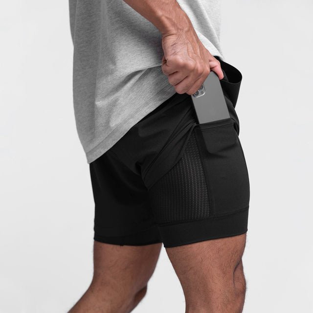 Pafit | Uomo Pantaloncini Palestra Leggeri e Flessibili Nero