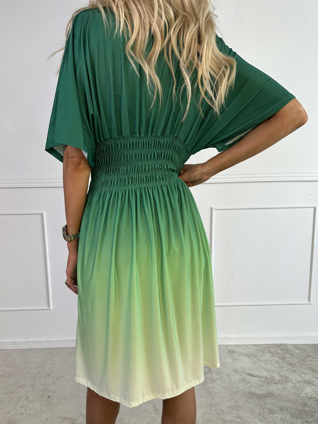 Abito Midi Donna Sfumato Scollo a V Stile Casual Estivo