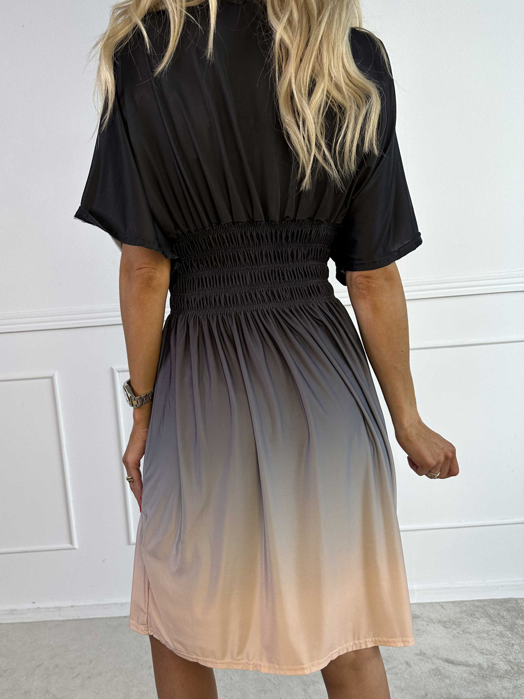Abito Midi Donna Sfumato Scollo a V Stile Casual Estivo