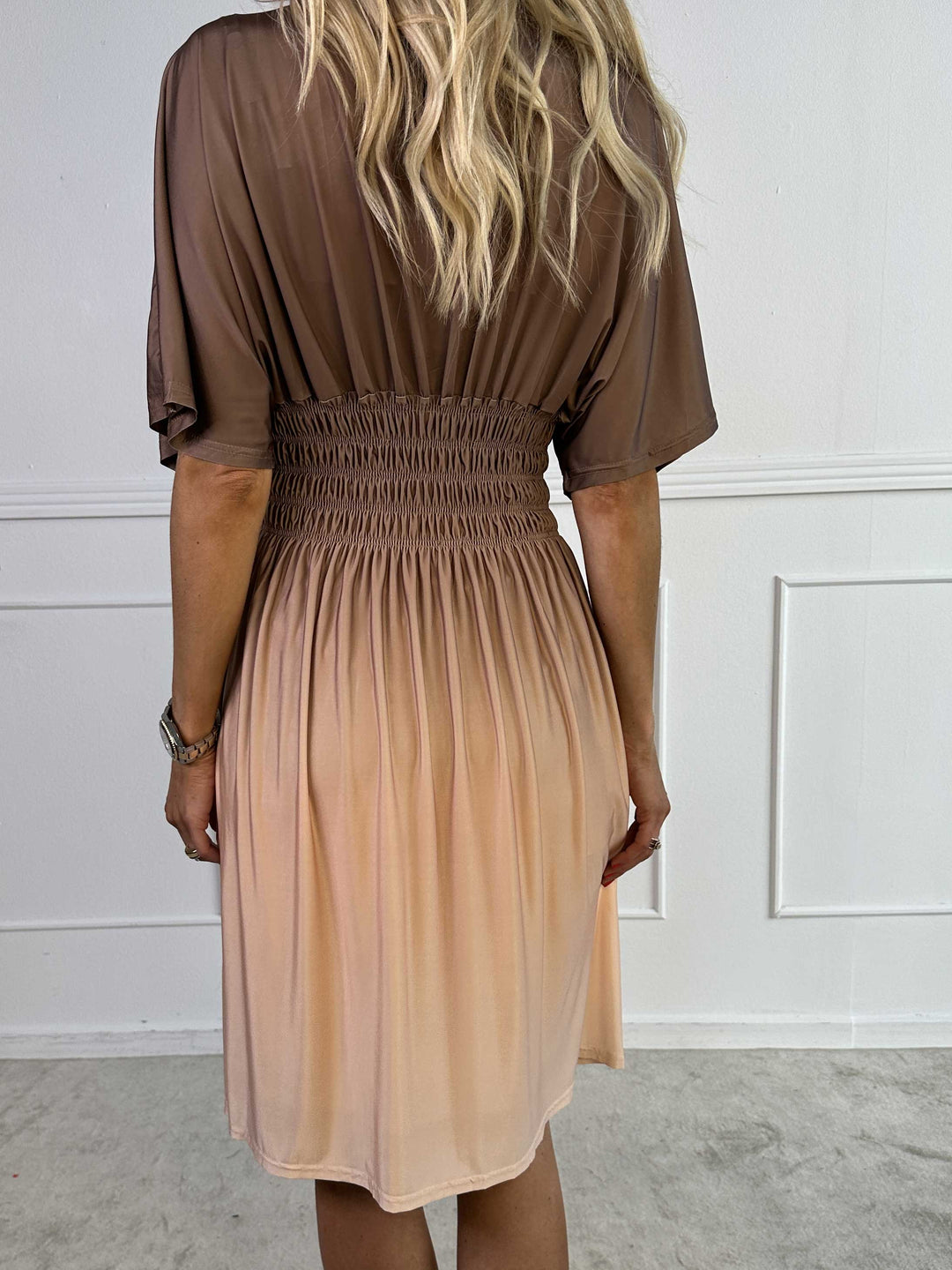 Abito Midi Donna Sfumato Scollo a V Stile Casual Estivo