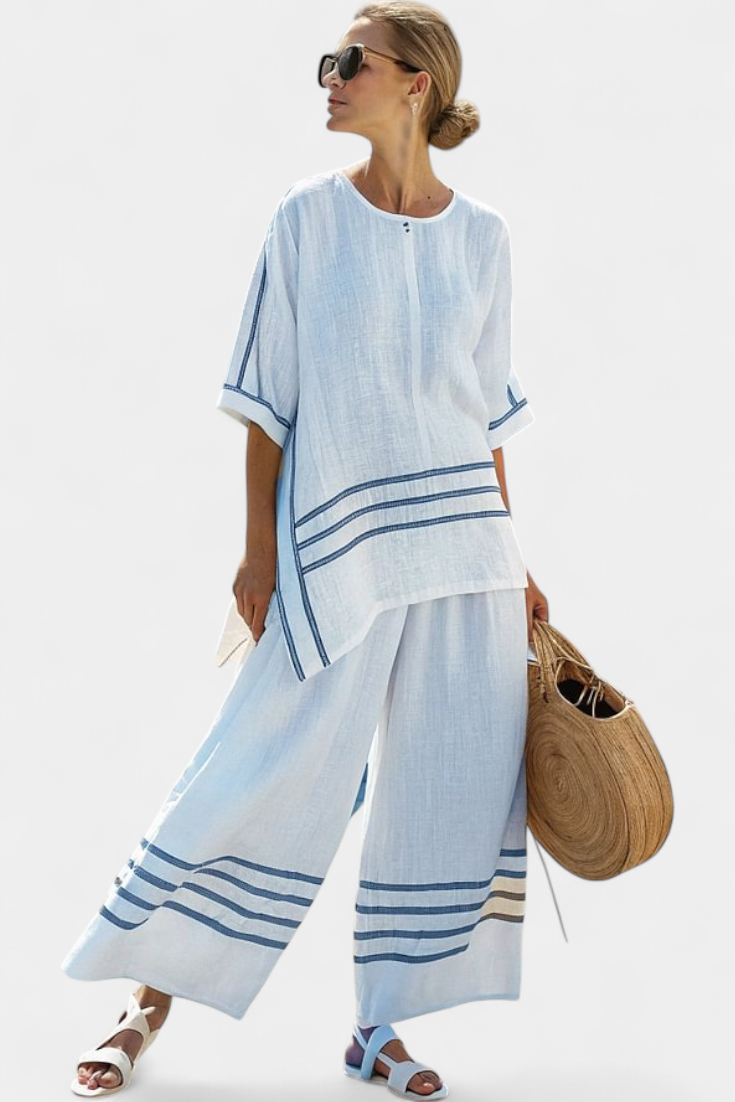 Pantalone Largo e Blusa Donna | Taglio asimmetrico slancia & Vestibilità ampia comfort