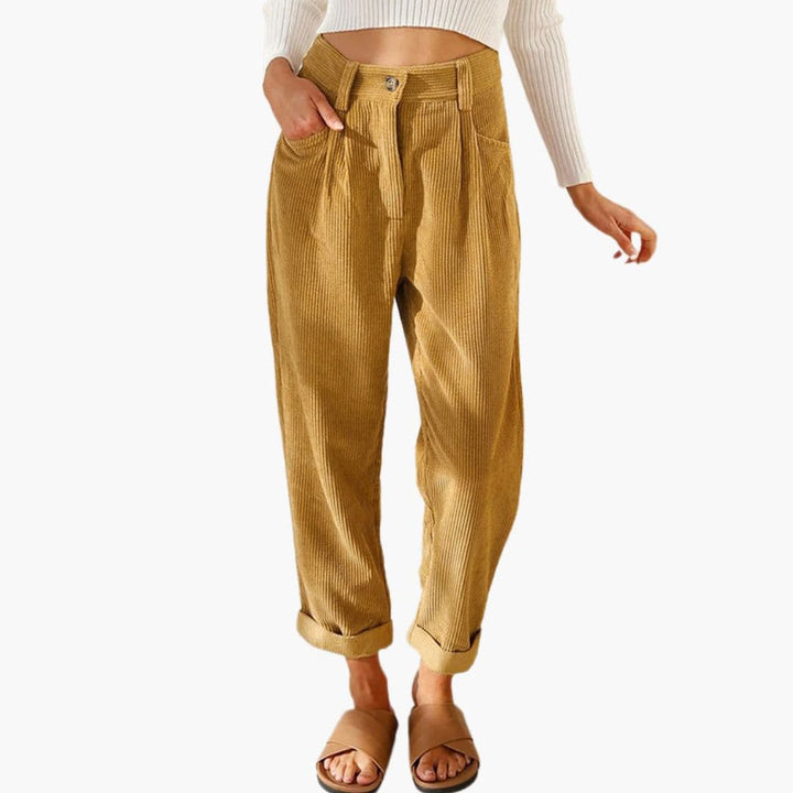 Pantaloni Donna Velluto a Coste Eleganti Slim
