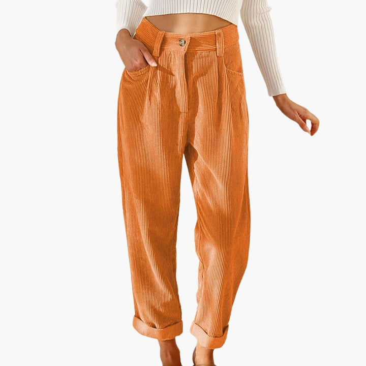 Pantaloni Donna Velluto a Coste Eleganti Slim