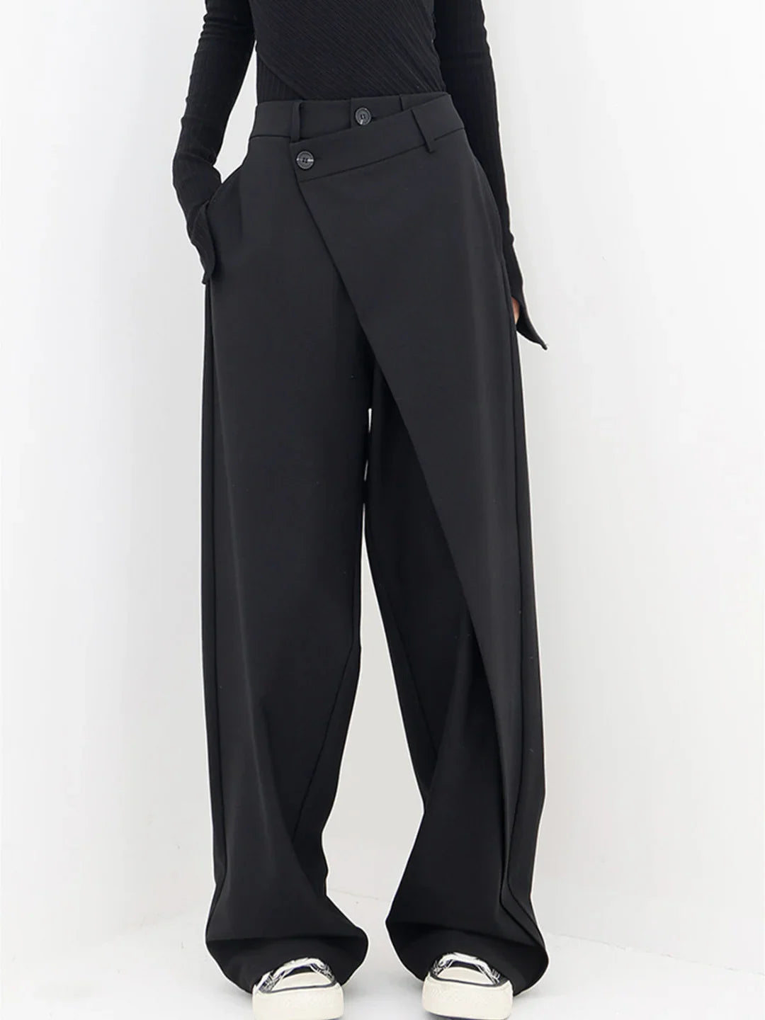 Pantaloni Palazzo Donna Vita Alta Taglio Slanciato - Vesarelli